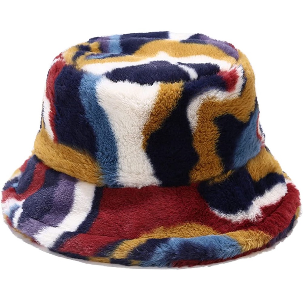 Dirholl Women's Winter Faux Fur Fuzzy Warm Bucket Hat